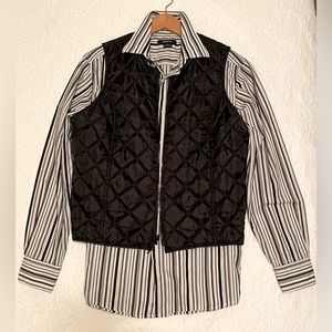 SUSAN BRISTOL reversible Vest sz L & CLAIBORNE Ladies Shirt sz L